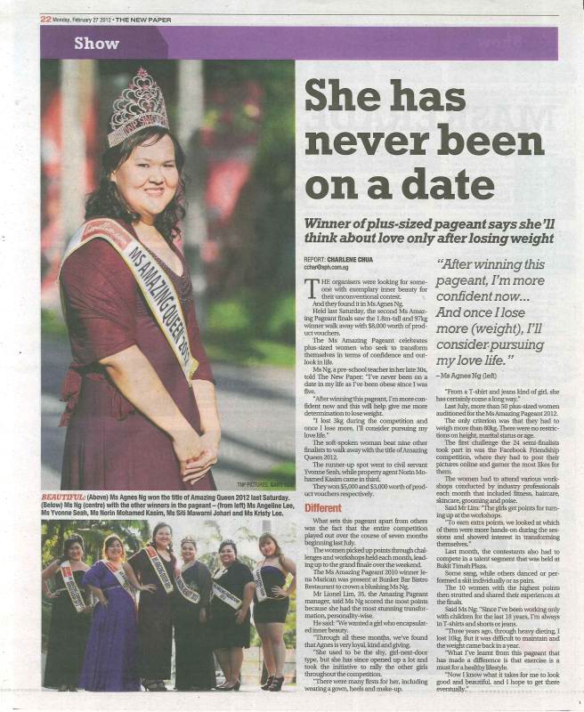 The New Paper Reports On Amazing Pageant 2012