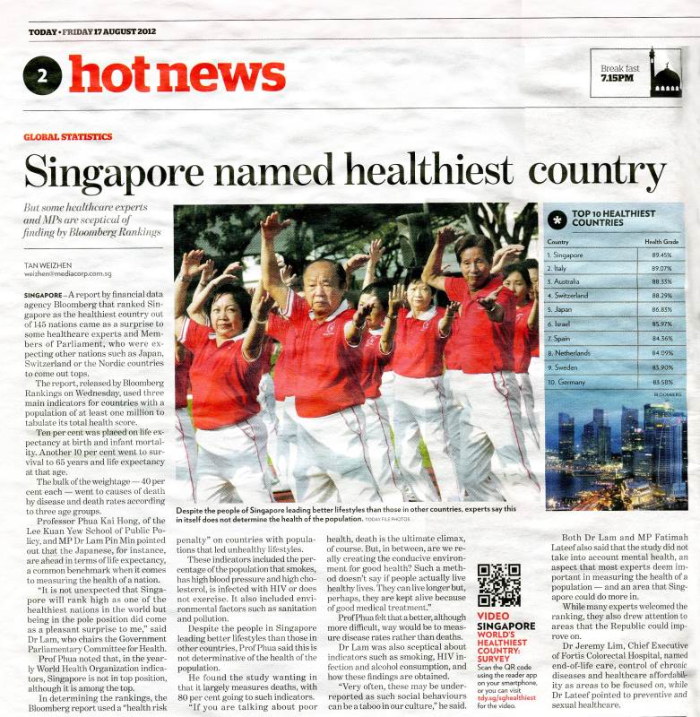 Singapore Is World Healthiest Country